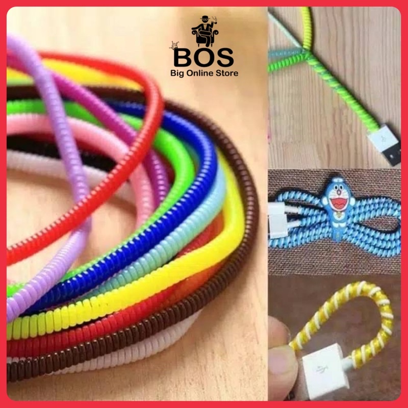 BOS - PELINDUNG KABEL SPIRAL 1WARNA / 2WARNA / 3WARNA | CORD PROTECTOR PC PELILIT CABLE HANDSFREE