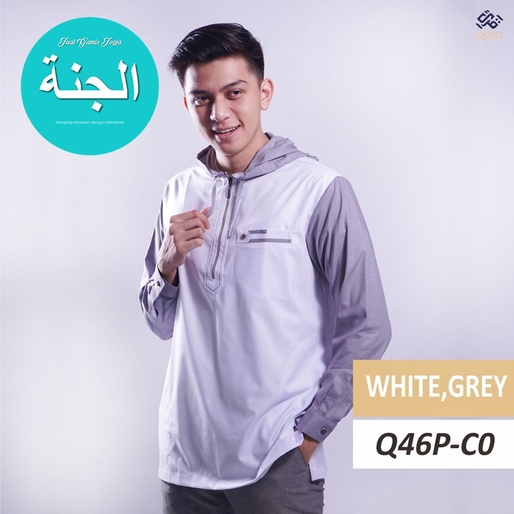 Baju Koko Hoodie Muslim QORI Q46P Lengan Panjang Edisi Syakir Daulay Ukuran S s/d XXXL