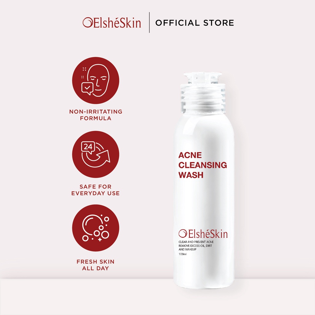 ElsheSkin Acne Cleansing Wash - 100ml Salicylic Acid (Rawat Kulit Berjerawat Tanpa Kering dan Iritasi) - Sabun Cuci Muka Jerawat