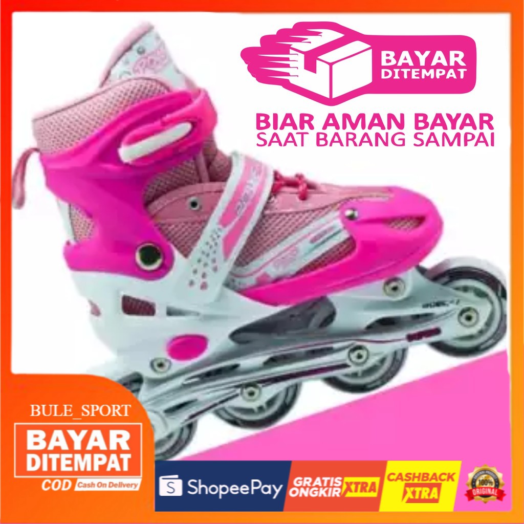 ( BISA BAYAR DI TEMPAT ) SEPATU RODA INLINE SKATE POWER AOSITE 6001 RODA PVC KARET BARANG IMPOR