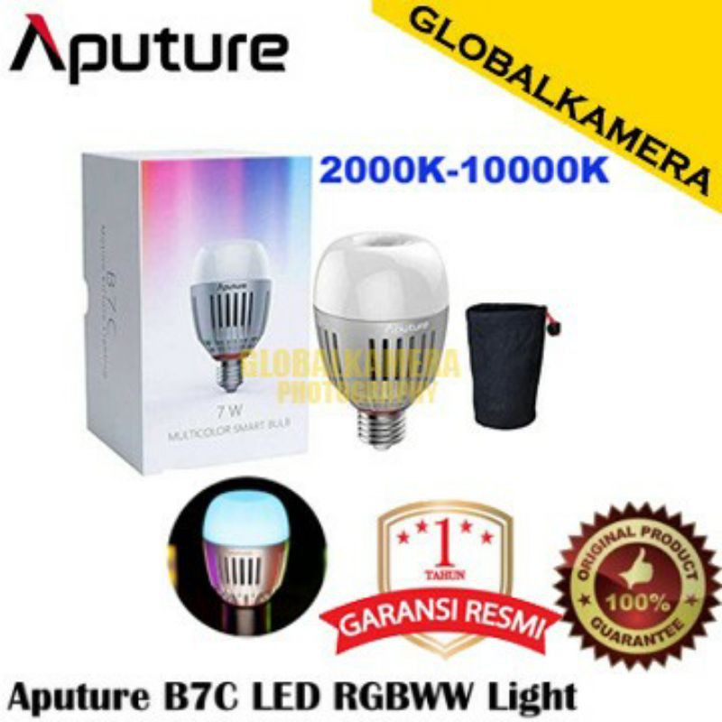 Aputure Accent B7C RGBWW LED Light Bulb Bohlam 2000-10000K