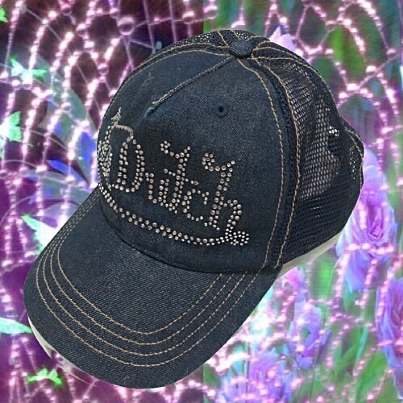 topi y2k rare blue rhinestone von dutch