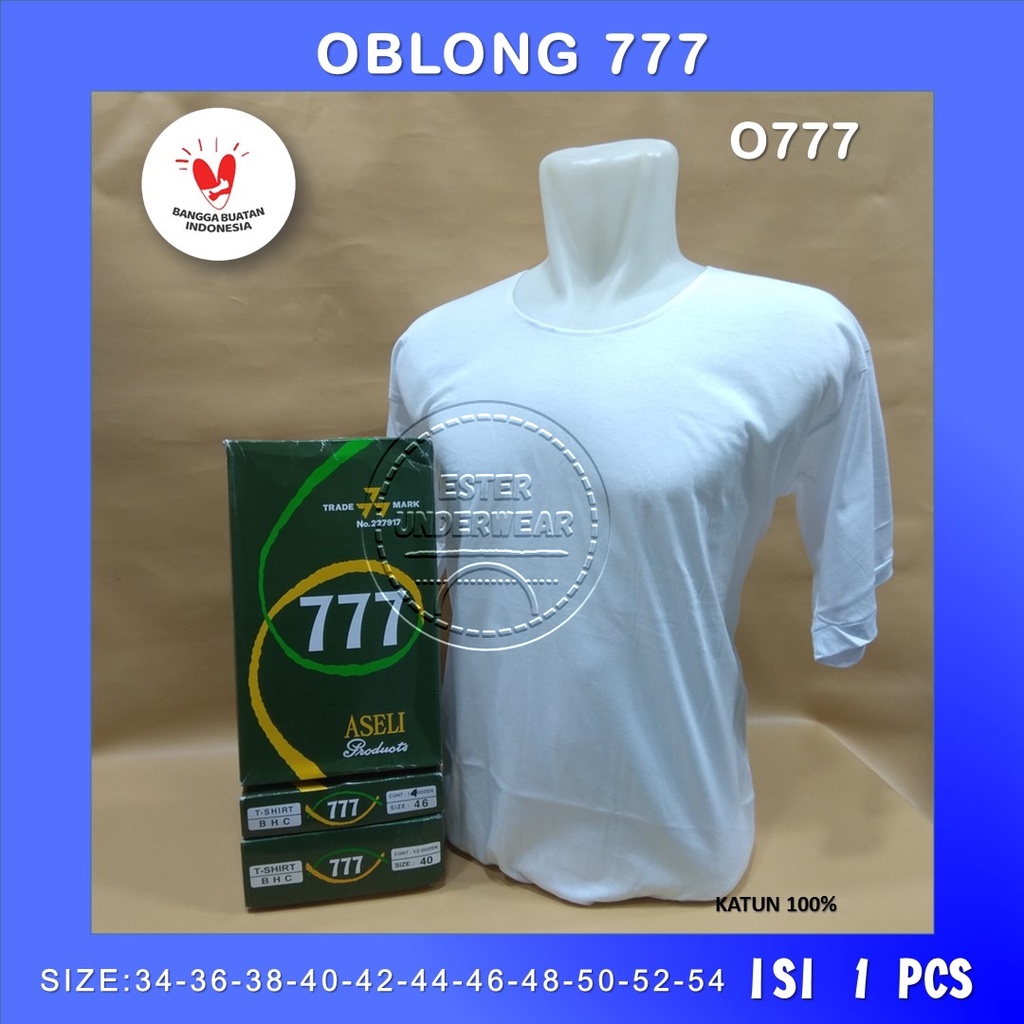 KAOS OBLONG PRIA 777 POLOS |O777 ISI 1 Pcs BAHAN KATUN