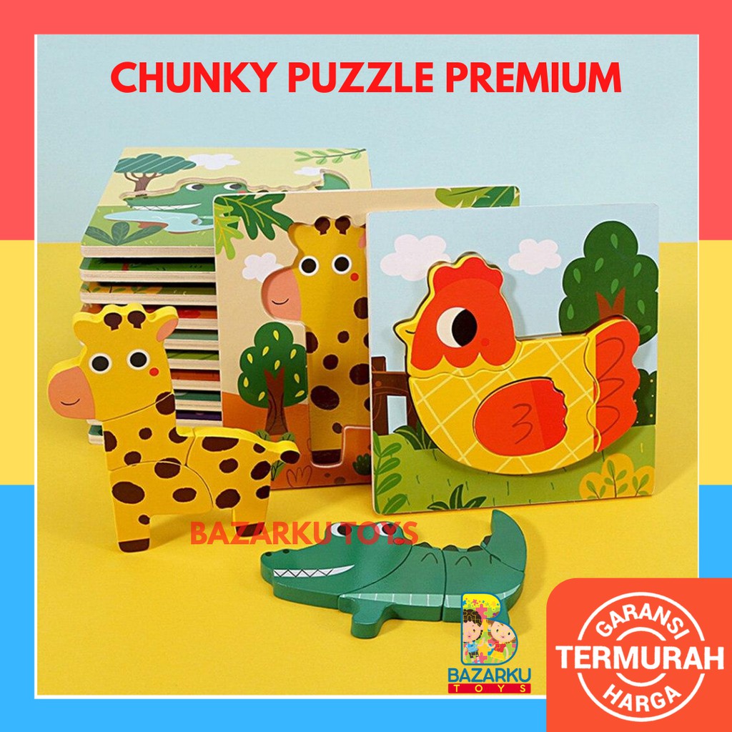 Mini Wooden Puzzle HQ Wooden Puzzle Anak Puzzle Kayu Puzzle 3D Mainan Balita Mainan Edukasi 185-7