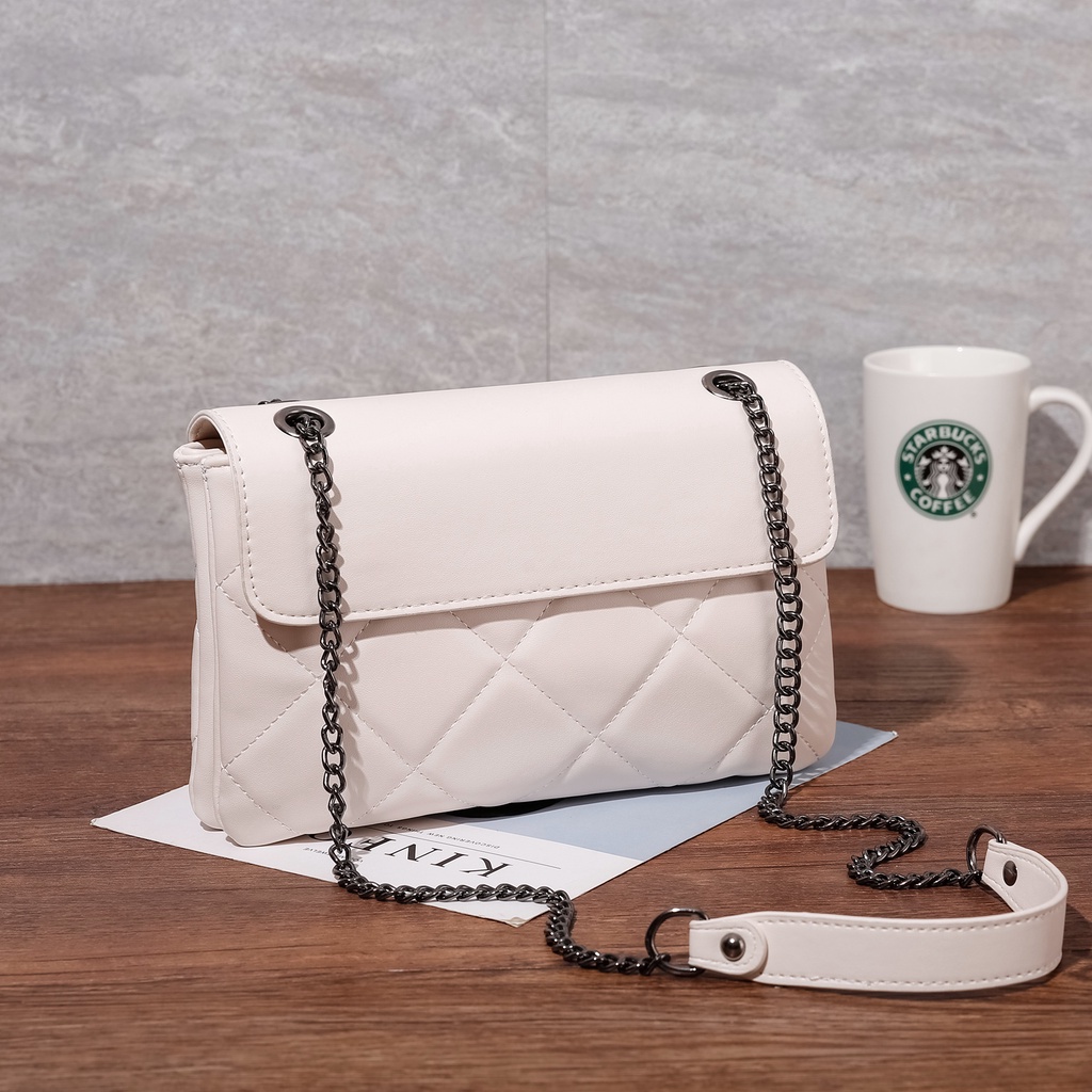 Tas Selempang Wanita Evening Bag Tali Mix Rantai Sintetis Fashion Import Shoulder Bag Kekinian Berkualitas Traco