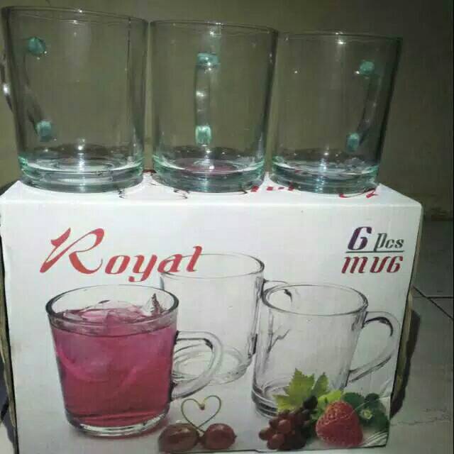 Gelas Cangkir Gagang | Gelas Kaca | Gelas Kopi Polos Gagang (Harga 1 pcs)