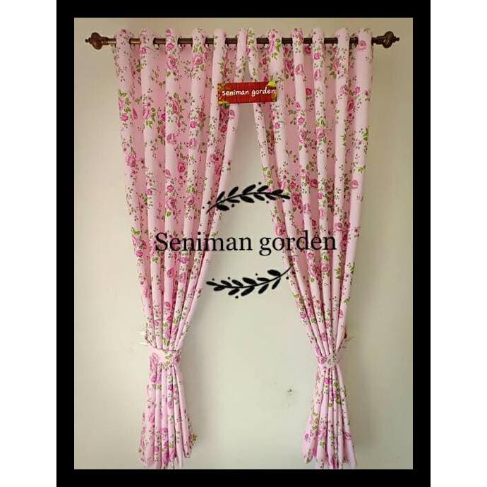 Gorden Jendela Shabby Vanda Series |Hordeng Motif Shabby Vanda Series - Pink Terjamin