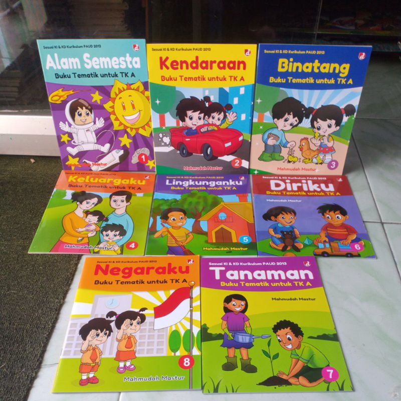 PAKET KOMPLIT BUKU AJAR TEMATIK ANAK PAUD TK A 8 BUKU