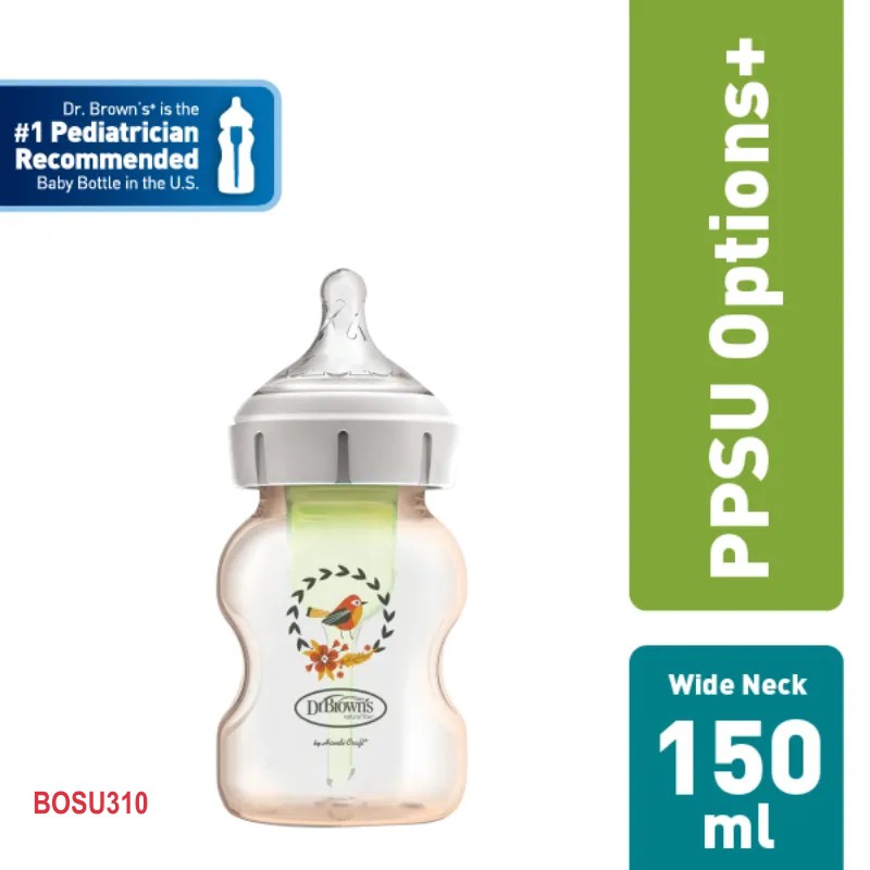 BOSU310 DR BROWN WIDE NECK BOTOL SUSU PPSU DECO 150ML MOTIF GAMBAR