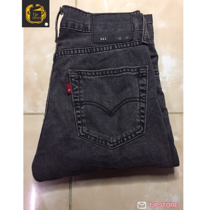 Celana Jeans Denim Second Bekas Branded pl Levis 511 Size 30 abu