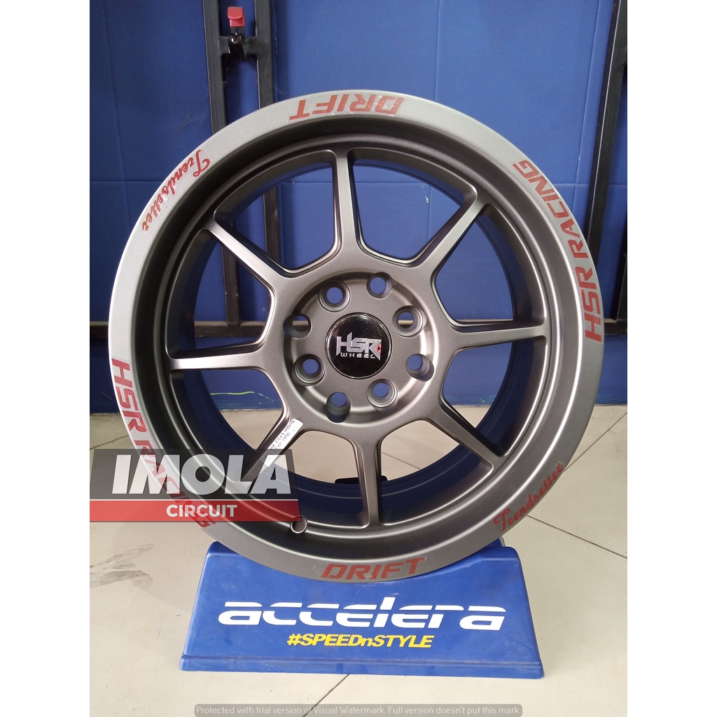 Pelek mobil racing Sigra R15 terbaru tipe HSR Yumei Ring 15 Grey Calya