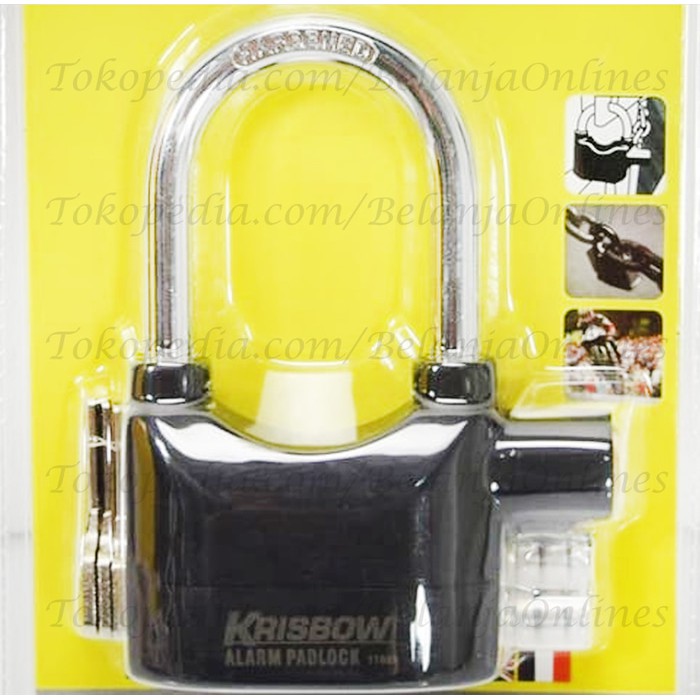 freeongkir ORIGINAL KRISBOW HEAVYDUTY GEMBOK DENGAN ALARM   HITAM gratisongkir
