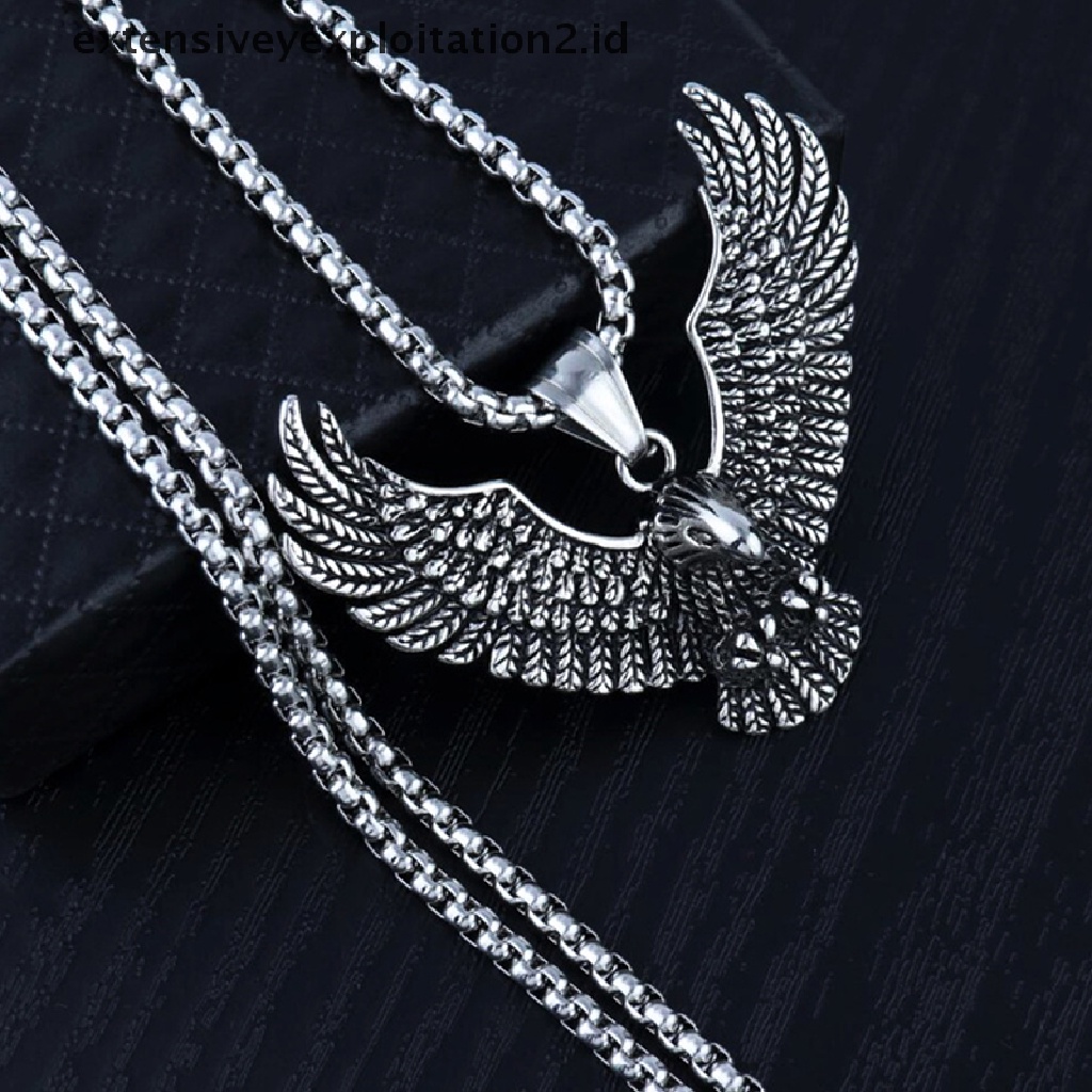 (Hotter1) Kalung Liontin Vintage Flying Eagle Anti Karat