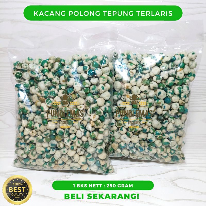 Kacang Polong Ijo Tepung 250Gr / Kacang Jaipong Cemilan Kiloan