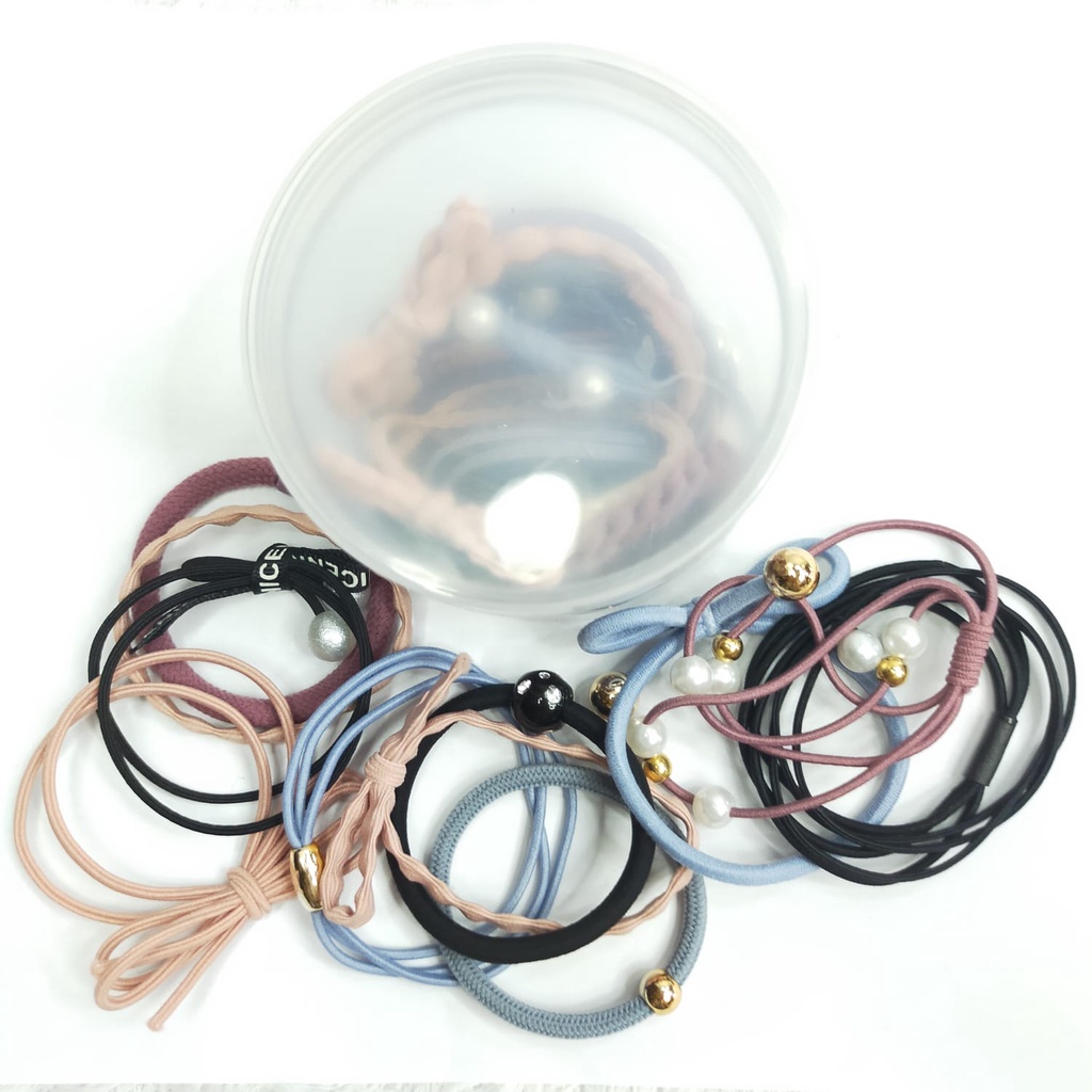 HC Ikat Rambut 12 Pcs KODE 228 Ikat Rambut Set Wanita Termasuk Tabung Kunciran Rambut Set-HC6902 MIX 4 VAR 2