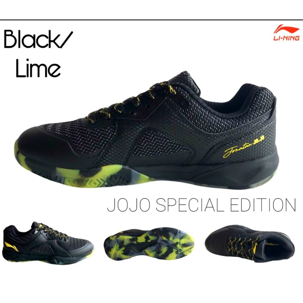 sepatu lining cloud ace JOJO special edition black lime ukuran 39-44