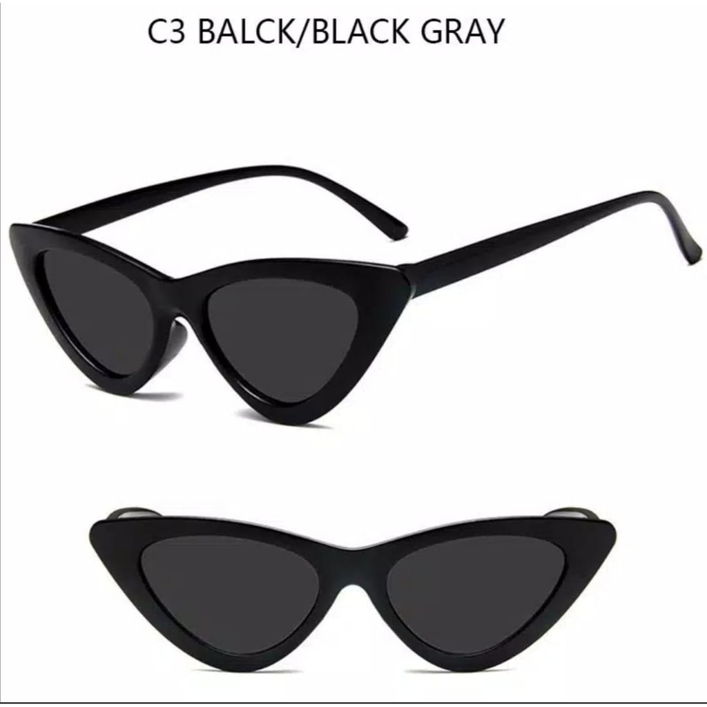 ♥TMALL88♥ Kacamata Hitam Korean Ulzzang Triangle Vintage Cat Eye Sunglasses Women Men KM85