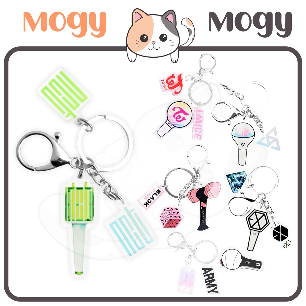 MOGYMOGY GK03 Gantungan Kunci Lightstick KPOP Keychain Akrilik 1 Set