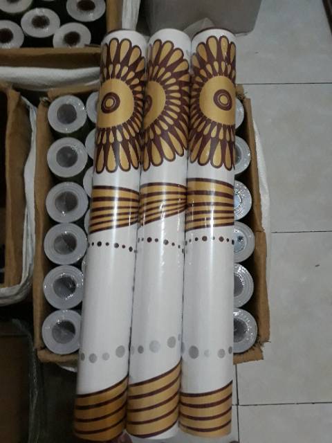 WALLPAPER DINDING MOTIF CAKRA CREAM 10m x 45cm