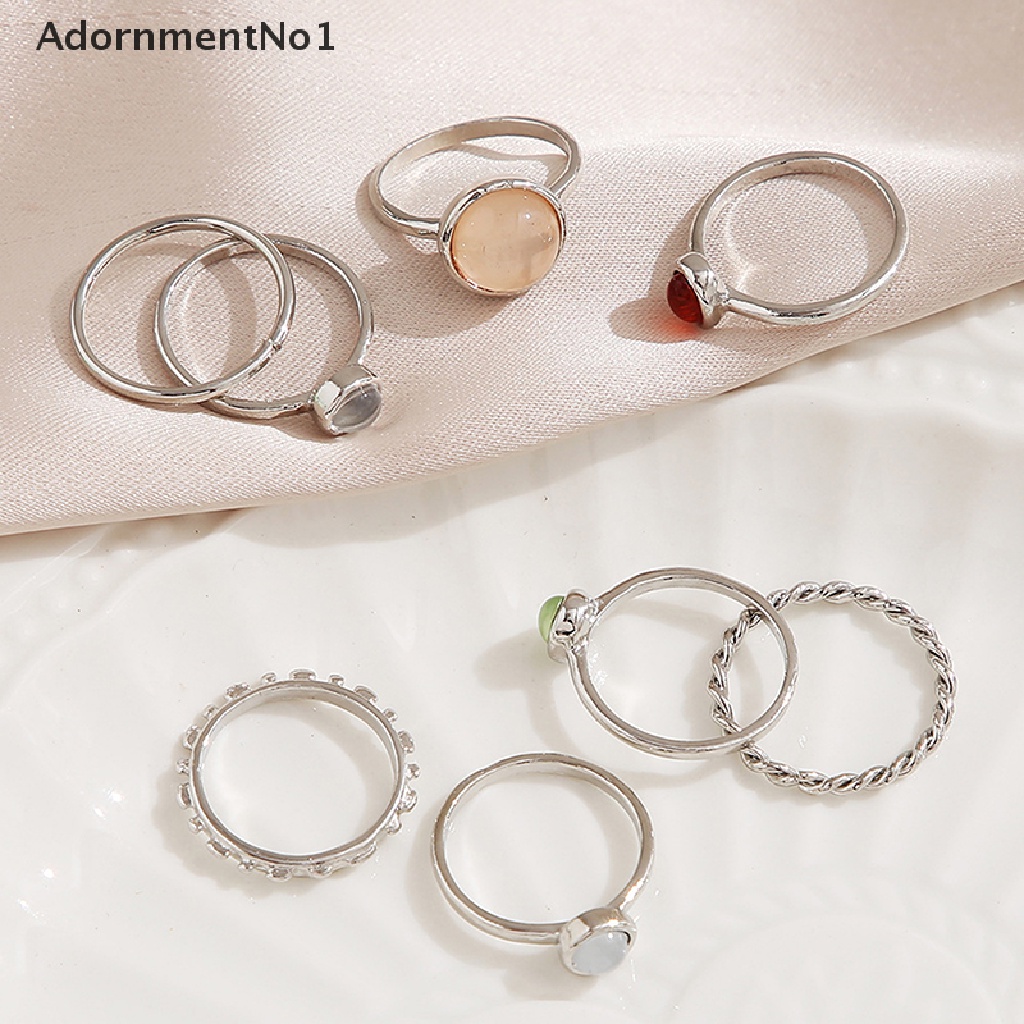 (AdornmentNo1) 8pcs / Set Cincin Buku Jari Aneka Bentuk Gaya Vintage Untuk Wanita