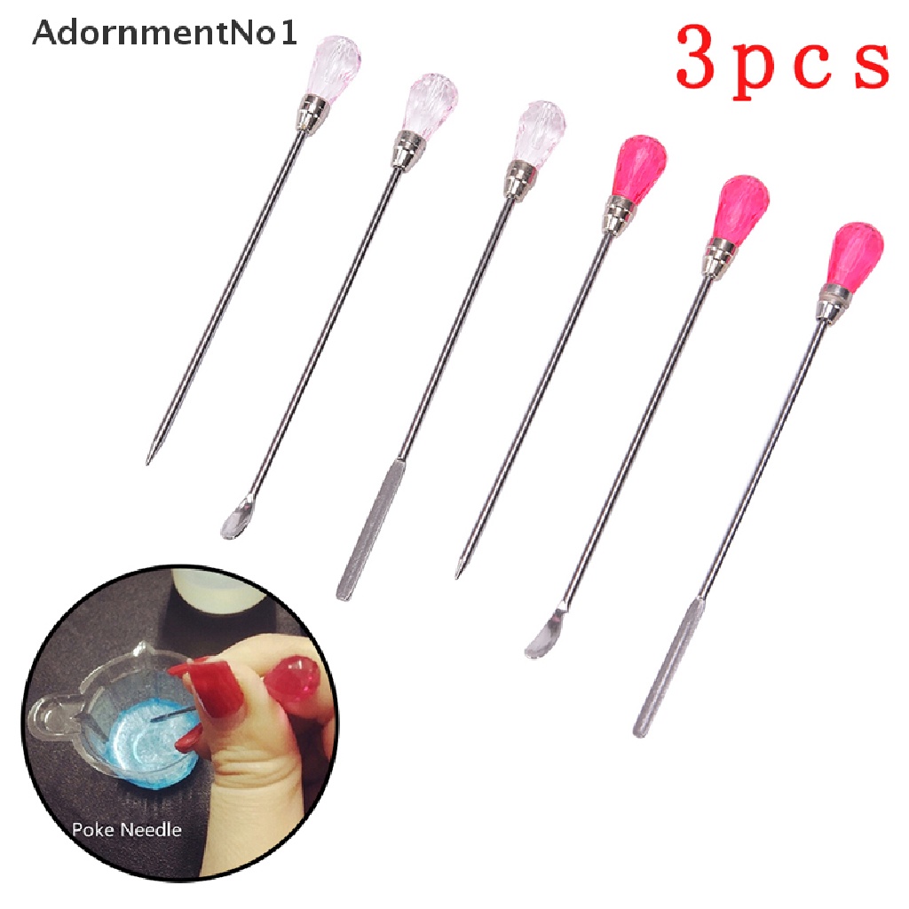 (AdornmentNo1) 3pcs / Set Jarum / Sendok Pembuat Perhiasan Bahan Silikon Resin