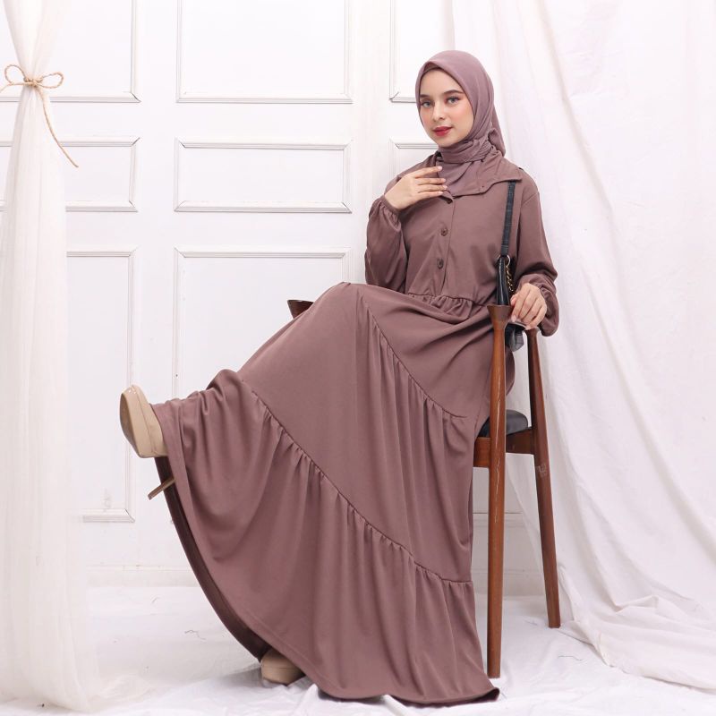 GROSIR ( 47 rb x 6pcs ) -Kode 182  Gamis Voxy 6 warna