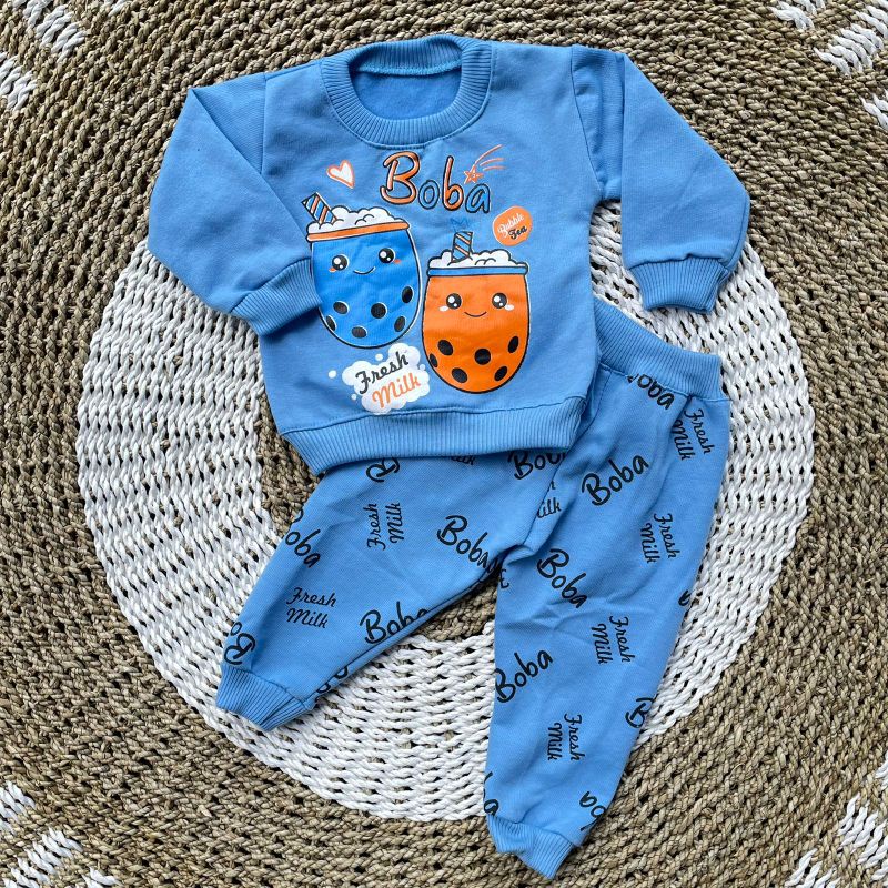 PROMO 7.7 stelan Joger Bayi 3-12 Bulan Motif BOBBA