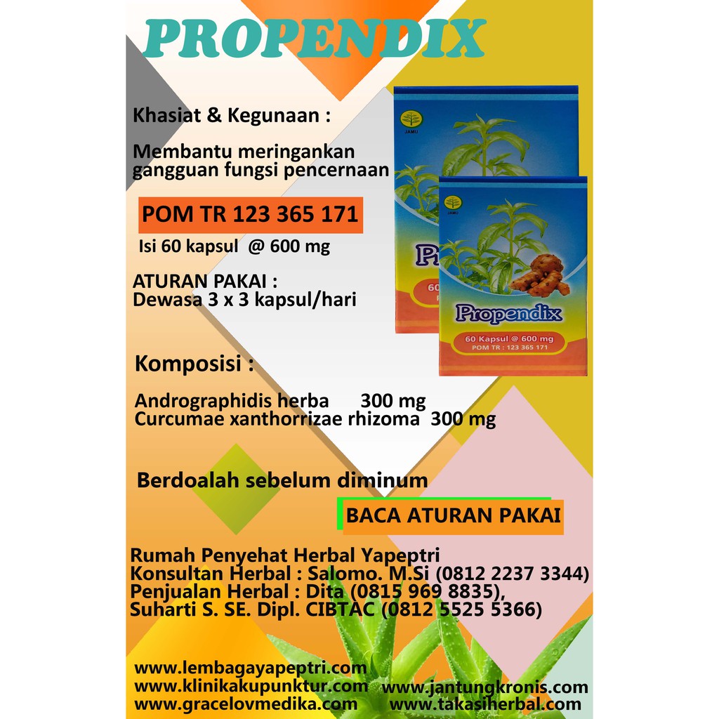 

herbal propendix secara tradisional digunakan untuk membantu meringankan gangguan fungsi pencernaan