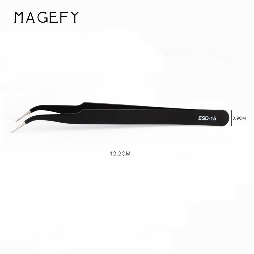 MAGEFY Pinset Bulu Mata Palsu Alat Rias Pinset Bulu Mata Stainless Steel 5581