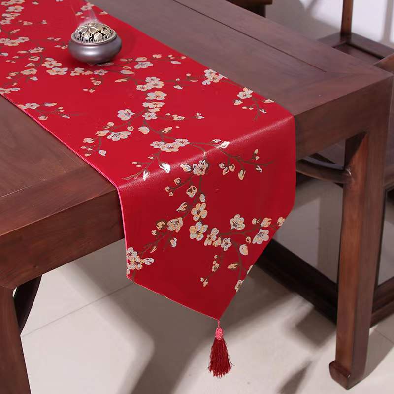 Taplak Meja Tamu Panjang/Table Runner/Taplak Meja Tengah Oriental Motif Sakura