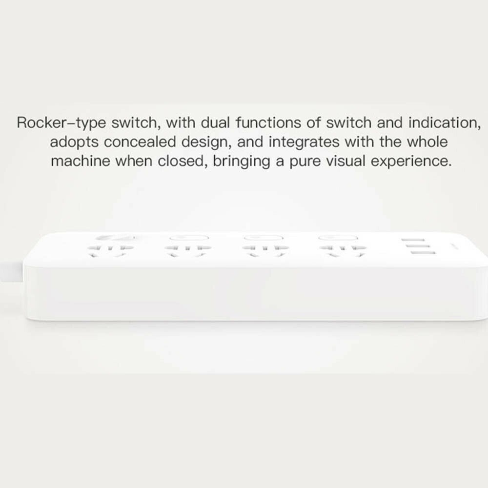 XIAOMI MIJIA Mi Power Strip Extension with 4 Socket and 3 USB Port 2A - Colokan Listrik Khas XIAOMI