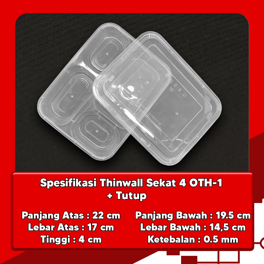 Bento box 4 sekat star / food container 4 sekat / lunch box murah