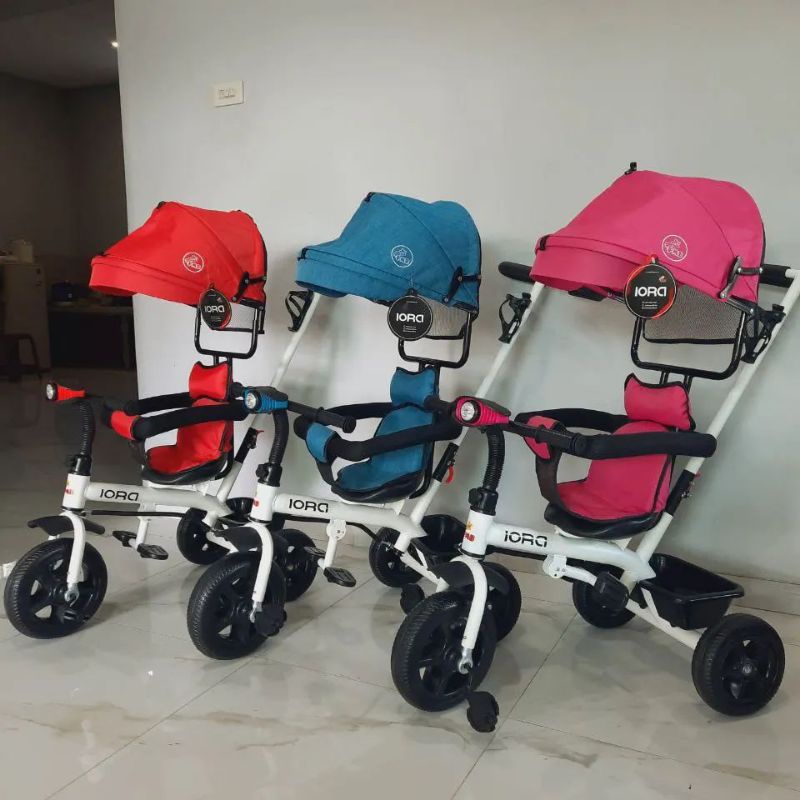 Bisa COD Free Ongkir Sepeda Stroller Anak Roda Tiga Iora T11 PMB Bonus Baterai Packing Dus