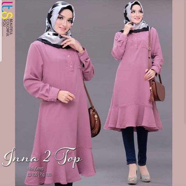 Inna 2 tunik dusty / tunik polos / tunik terbaru / tunik wanita