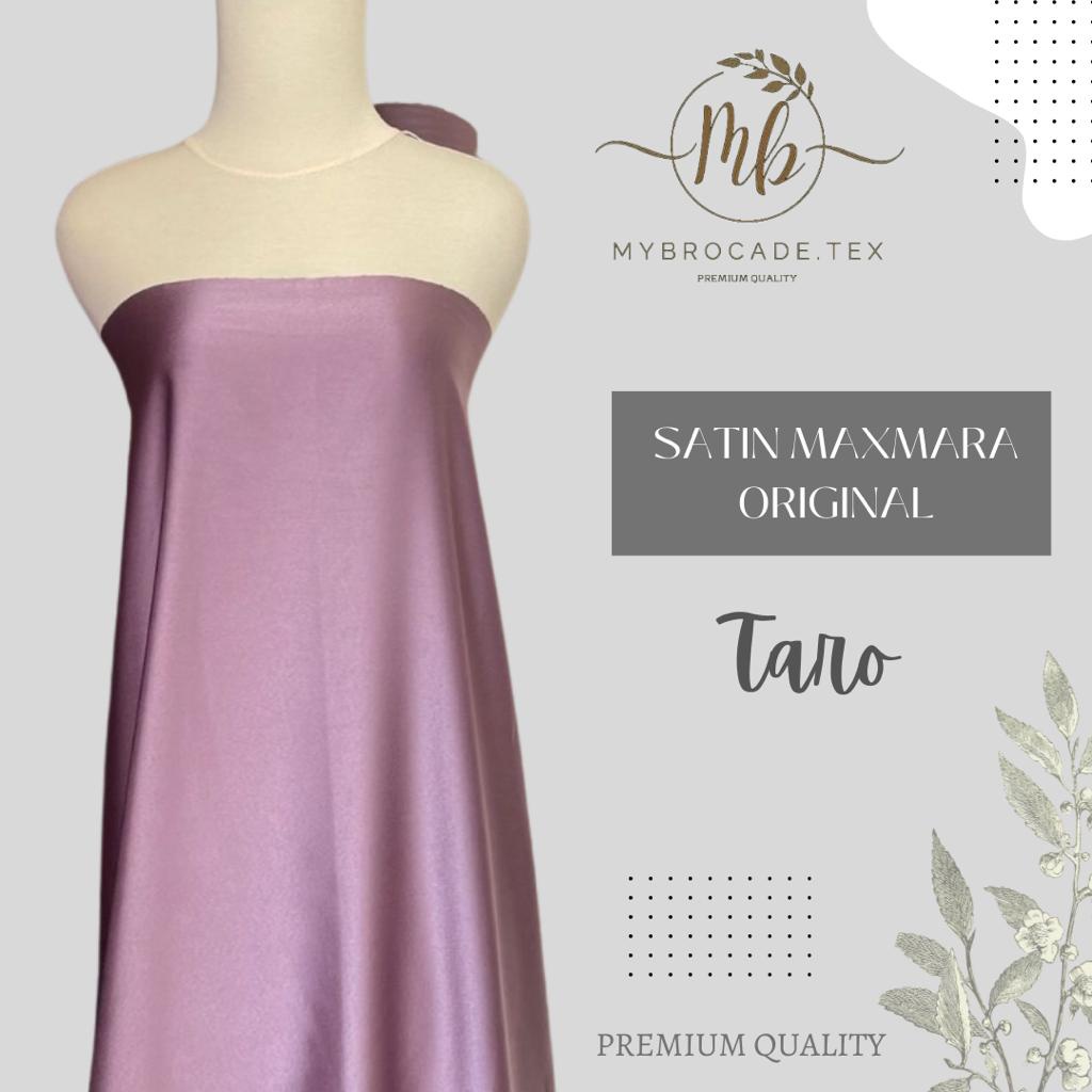 Kain Satin Maxmara Premium Meteran Furing Brukat Warna Ungu Taro