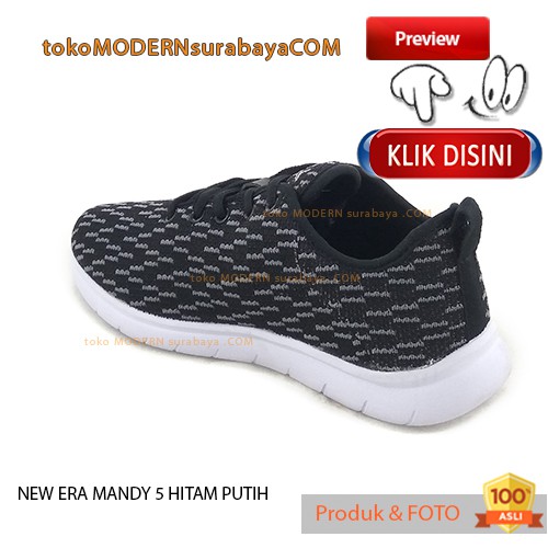 NEW ERA MANDY 5 HITAM PUTIH sepatu wanita sepatu casual sneakers