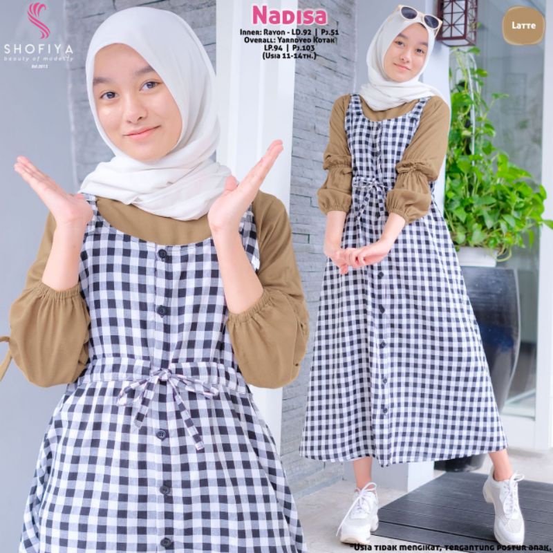 NADISA SET OVERALL+TUNIK ORIGINAL BY SHOFIYA//SET MUSLIM WANITA