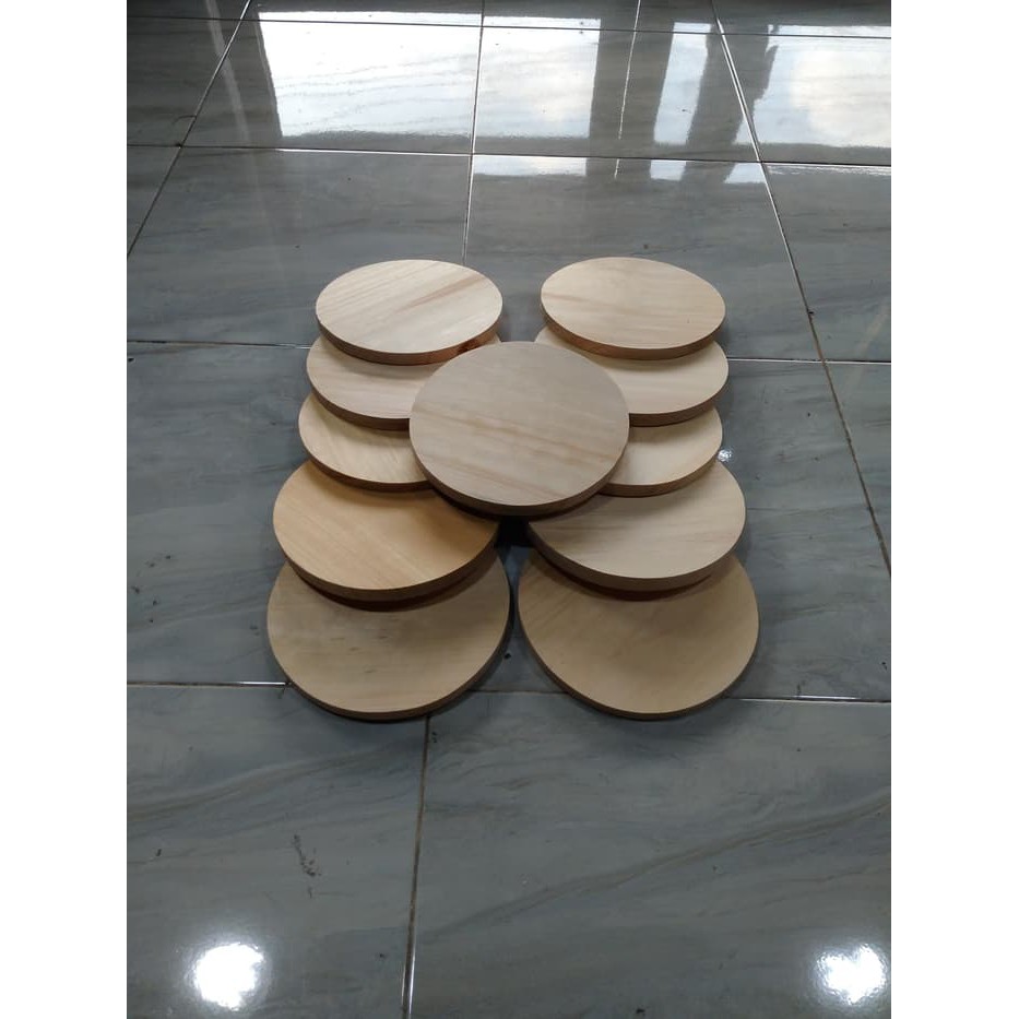 Talenan Kayu Model Bulat Diameter 20 cm / Wooden Cutting Board