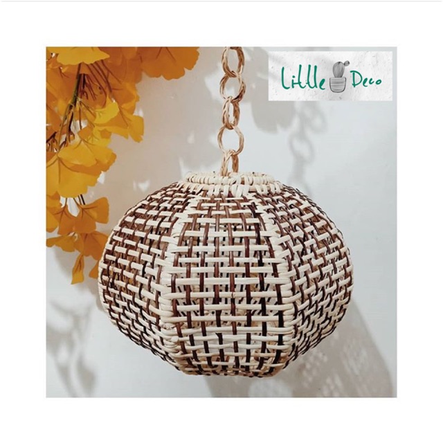 Cup Lampu Rotan Gantung Model A