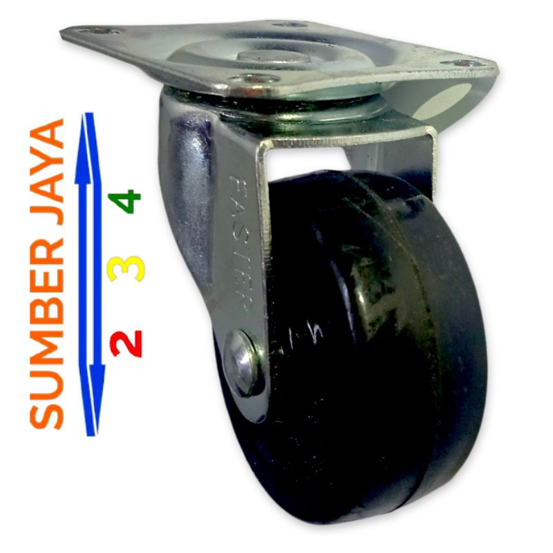 Roda Trolley Hitam Hidup 2 inch Termurah Roda Troli Hitam Hidup 2 inch