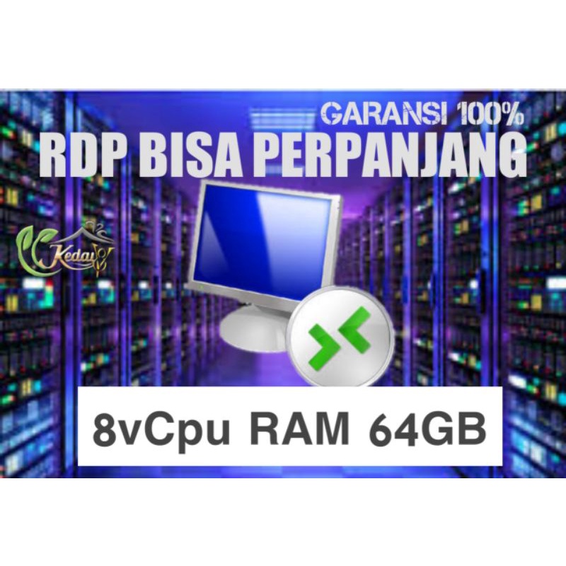 RDP 8vCpu RAM 64GB LIMITED FULL GARANSI