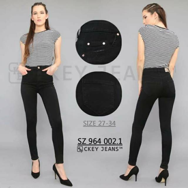  Celana  Jeans  Highwaist Kantong  Depan  Belakang CK 971 607 