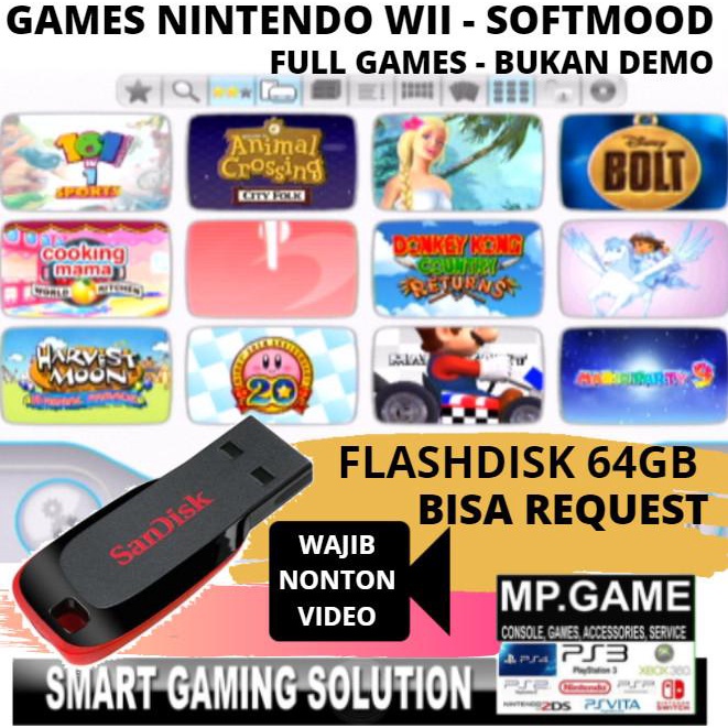 BISA COD Flashdisk 64GB untuk Nintendo Wii 35 game populer