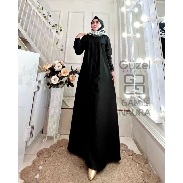 Gamis Guzel Naura Premium Original / Gamis Polos Toyobo / Fashion Muslim Terbaru / Gamis Wanita / Ga