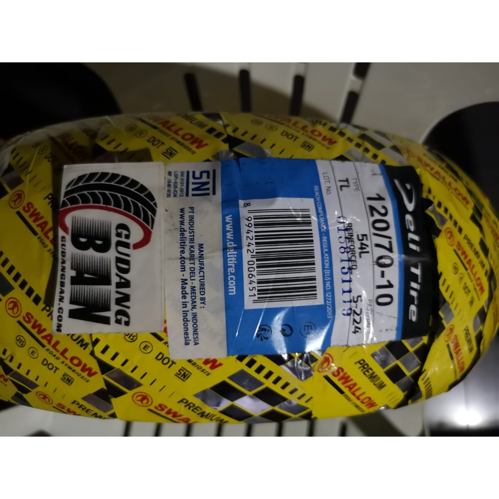 swallow Deli tire 120 70 - 10 S-224 Tubeless ban motor Vespa primavera