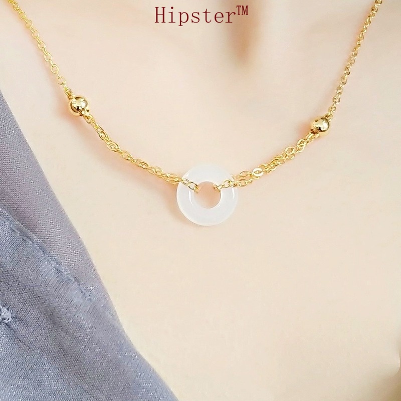 Temperament Korean Style Fashion Natural Pink Crystal Pendant Clavicle Chain