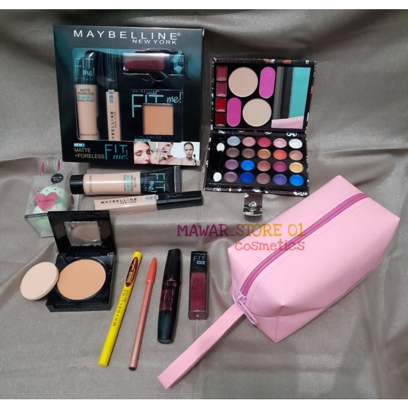 Paket Kosmetik Maybelline Lengkap 9 In 1 / Paket Hemat