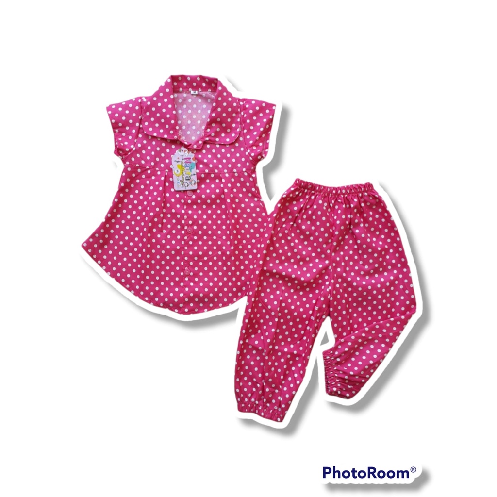 Setelan tunik anak / Setelan tunik polkadot anak 2th-5th