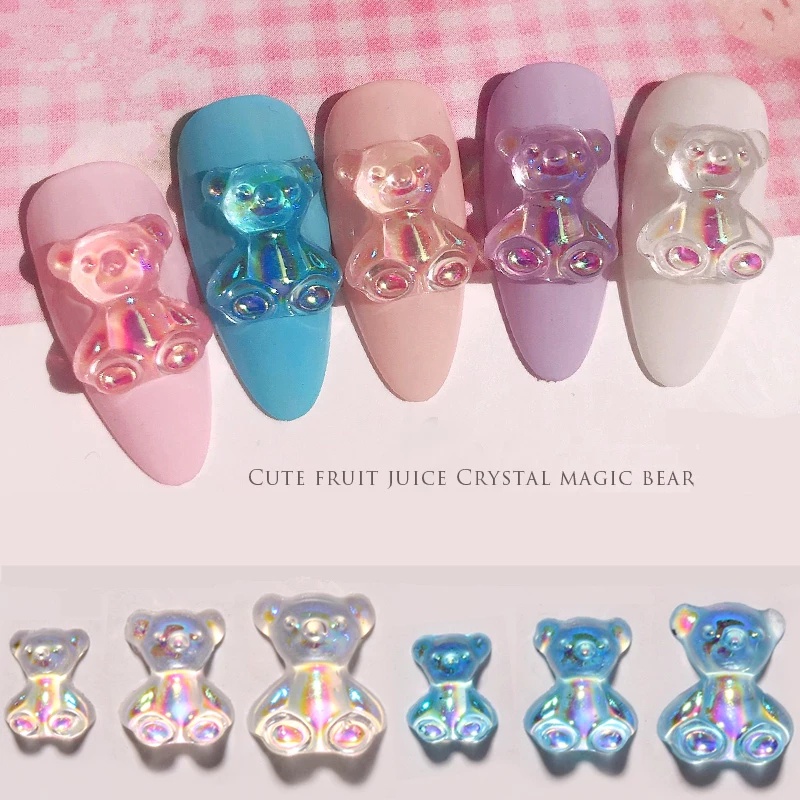 1 Pc Stiker Kuku 3D Warna Acak Untuk Dekorasi Nail Art