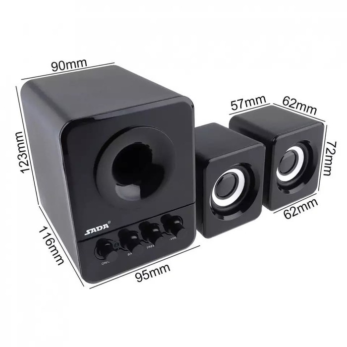 Speaker Bass Aktif Mini USB 2.0 Subwoofer Komputer Laptop Sada